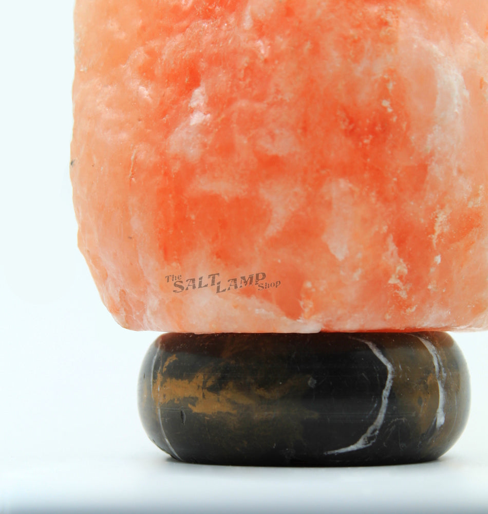 2-3kg Himalayan Salt Lamp (Black and Gold Marble Base)