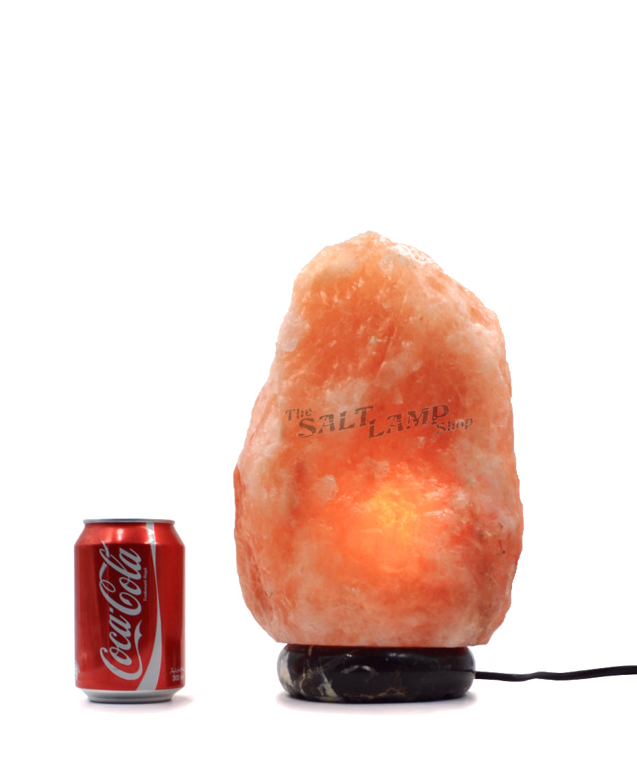 7 10kg Himalayan Salt Lamp Black and Gold Marble Base