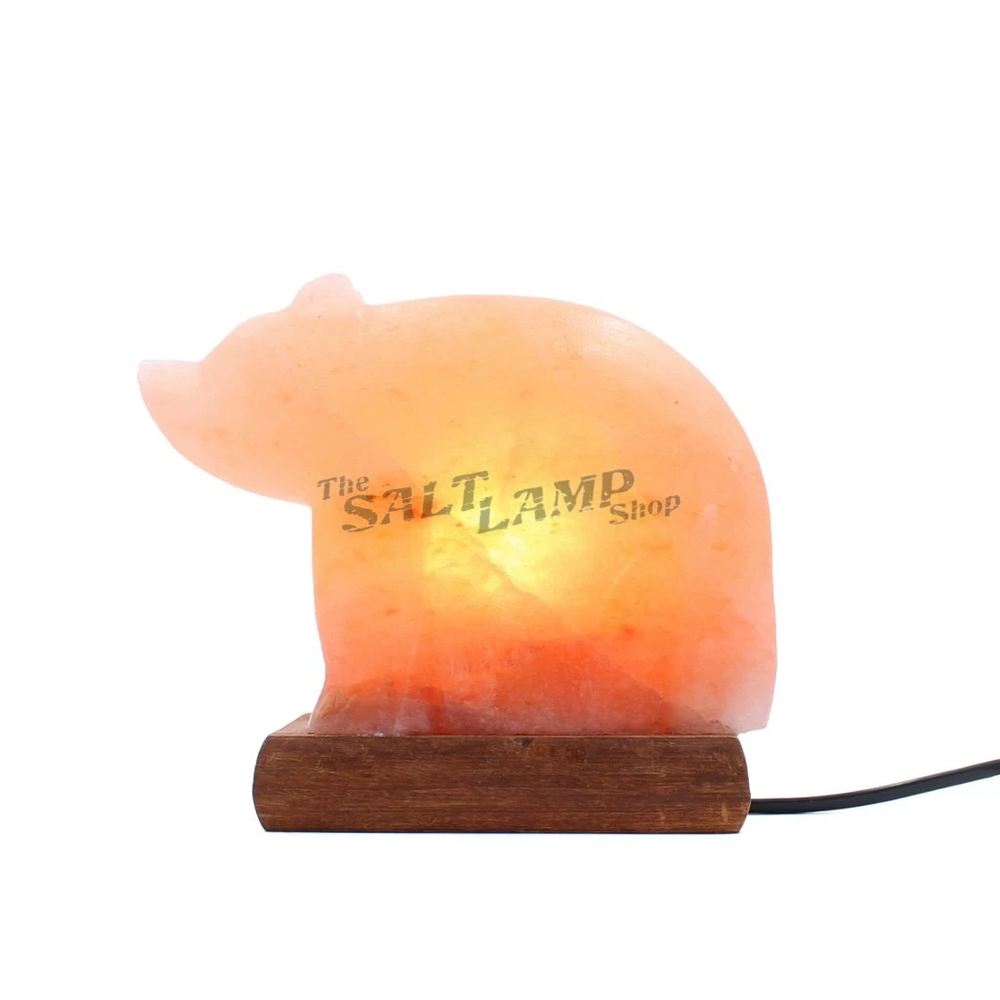 Polar Bear Salt Lamp (Timber Base)