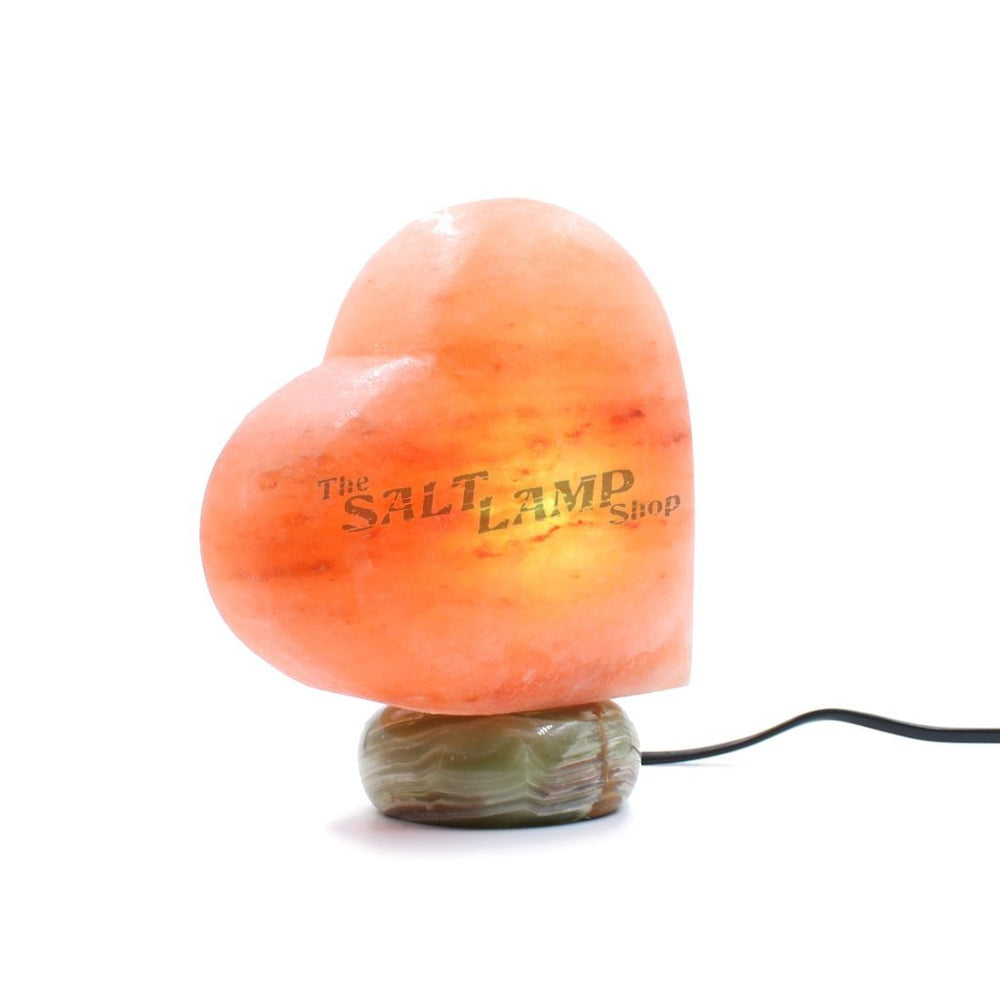 Heart Salt Lamp (Off-white Marble Base)