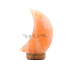 Crescent Moon Salt Lamp (Timber Base)