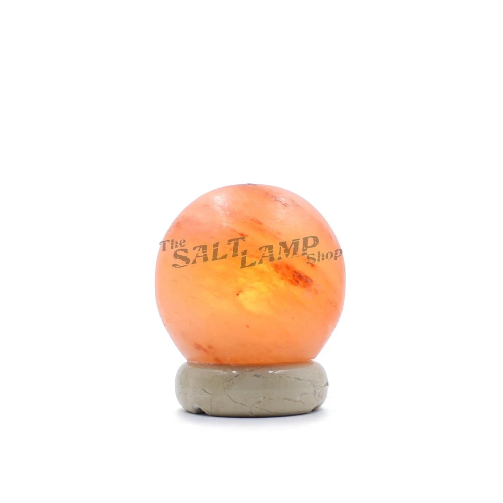 Small Sphere Salt Lamp (Off White Marble Base)