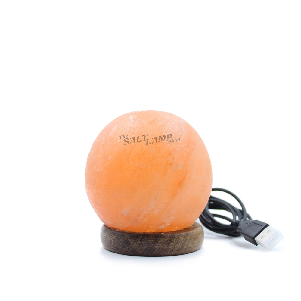 Sphere USB Salt Lamp (Timber Base)