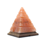 Special Crafted Giza Pyramid Salt Lamp (Timber Base)