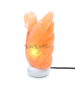 Swan Salt Lamp (Cloudy White Marble Base)