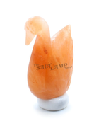 Swan Salt Lamp (Cloudy White Marble Base)