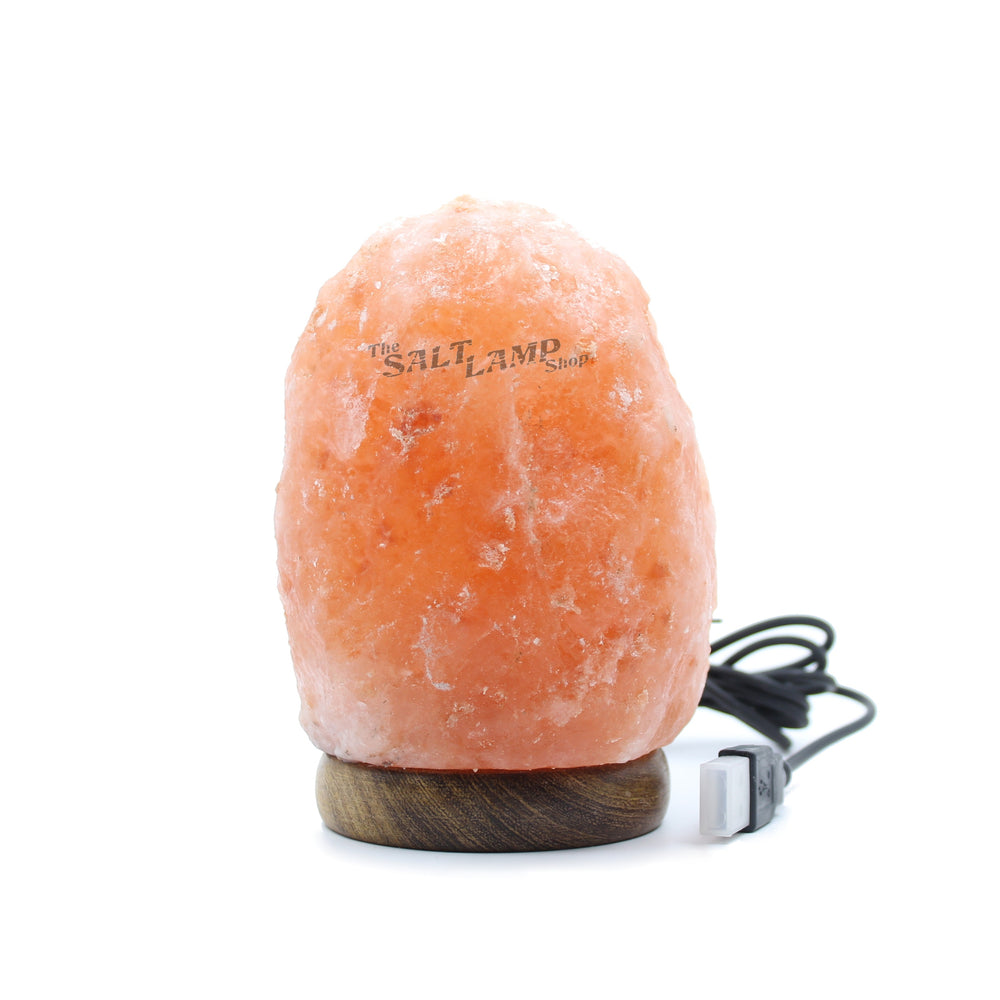 Natural USB Salt Lamp (Timber Base)