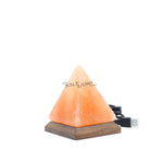 Pyramid USB Salt Lamp (Timber Base)
